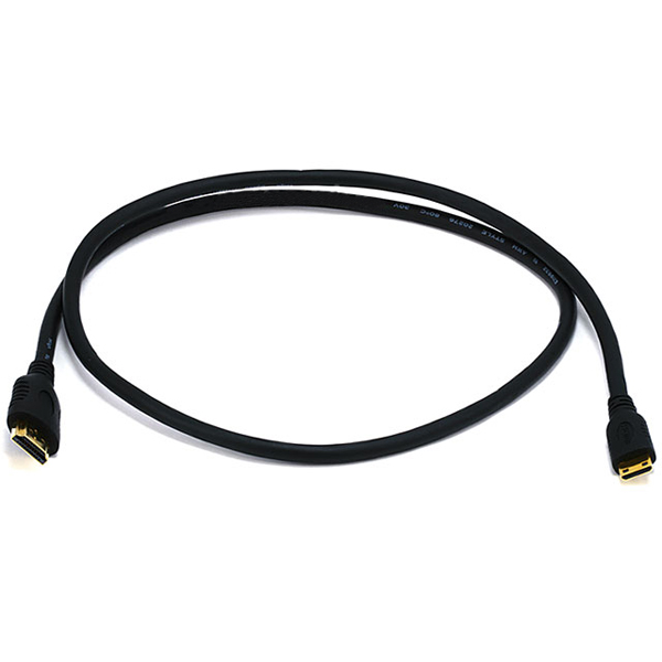 6ft 30AWG High Speed HDMI Cable - HDMI Connector to HDMI Mini Connector - Black - Click Image to Close